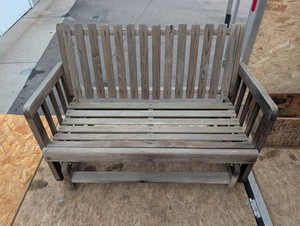 Wooden Slatted Outdoor Bench