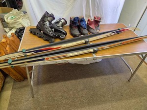 2 Sets Salmon X Country Skis & Boots