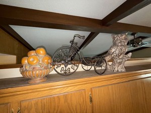Lot of Assorted Rustic Home Decor Metal Tricycle Owl Fruit Urn