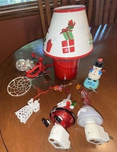 Mixed Christmas Decor Lot Lamp Shade Night Lights Ornaments
