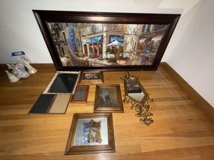 Assorted Home Decor Wall Art Picture Frames Mirror Table Lamp