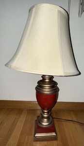 Table Lamp - Burgundy with fabric shade