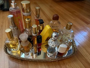 Mixed Perfume & Vanity Tray Lot White Diamonds Obsession Estee