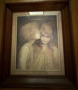Margaret Keane Framed Big Eye Children Print Wood Frame Wall Art