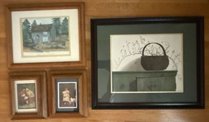 Set of 4 Country Cottage & Victorian Style Framed Wall Art Prints
