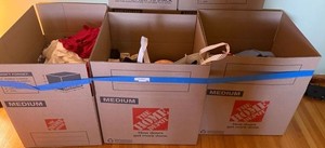 Box Lot of Assorted Womens Clothing & Accessories Mixed Colors