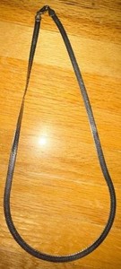 Unmarked Herringbone Chain Necklace Silver Tone Flat Link Jewelry