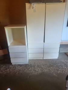 White Modular Wardrobe Storage Cabinets and Drawer Unit Set