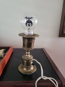 Shriners Fraternal Memorabilia Lot Zuhrah Fez & Figural Lamp