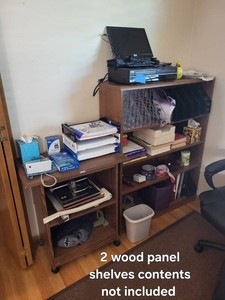 2-Piece Oak Laminate Office Shelving Bookcase Storage Units