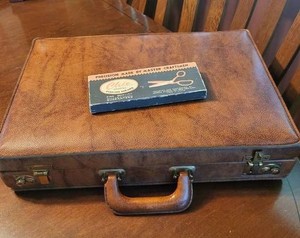 Vintage Brown Attach� Briefcase and Boxed Chic Pinking Shears
