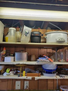 Box Lot of Assorted Kitchen Small Appliances Glassware & Barware