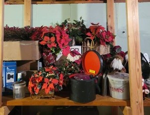 Box Lot of Assorted Christmas Holiday Decor Ornaments Lights Figurines