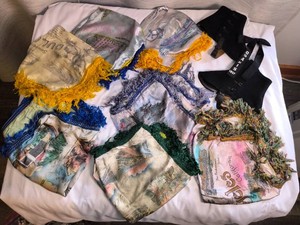 WW1 Silk scarves(7)- and Victorian Boot Spats