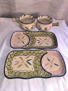 Temp-tations ceramic soup and sandwich snack set