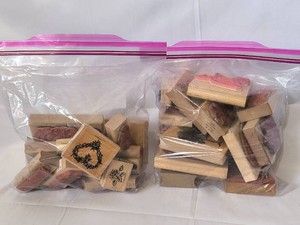 Wood Mounted Rubber Stamps lot-29 pieces