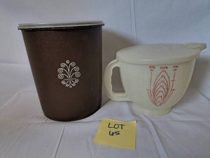 Vintage Tupperware lot-Canister and Measuring bowl