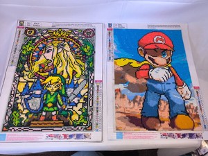 Mario and Zelda Completed Diamond Painted Kits-12x16