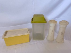 TUPPERWARE Brand Butter Dish, Deli Keeper, and Salt & Pepper Shakers -Lot of 4