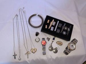 Jewelery, Watches, Cuff links-Lot-Includes Sterling