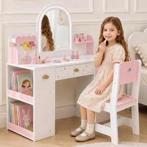 Leeshyah Kids Vanity with Lights and Chair