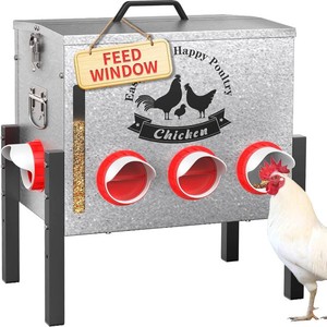 Cybrasc 10 Gallon 55 Pound Large Automatic Chicken Feeder