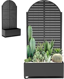 Polarco Forgeco Arched Metal Raised Garden Bed with Trellis on Wheels
