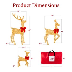 Best Choice Products 3pc Lighted Christmas Deer Set SKY7207 - Open Box Untested