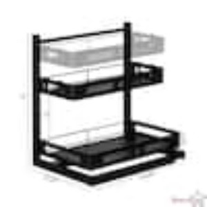 MOSTWOGO 2-Tier Under Sink Organizer - Black Carbon Steel Sliding Pull-Out Storage Rack, New in Box
