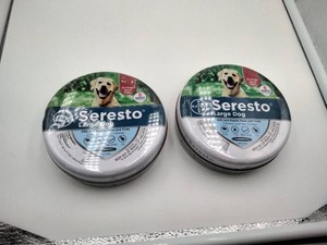 Bayer Seresto Large Dog Flea & Tick Collar Lot of 2 - 8-Month, Dogs 18 lbs, Sealed EXP 2030