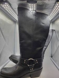 Womens Black Harness Ring Tall Riding Boots Size 6.5 - New With Tags