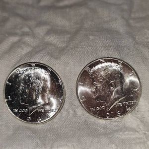 1964 Kennedy Silver Halfs, 50c, UNC (2)