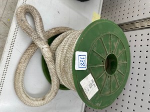 50 ft White NYLON DOUBLE BRAID ROPE - 1 - BOTH ENDS LOOPED