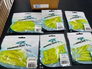 6 pkg CHARTREUSE Plastic Bait Lot  NEW