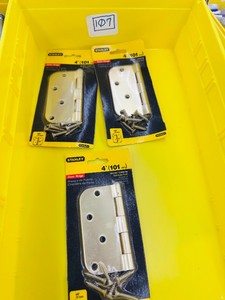 New  3 Stanley BRASS DOOR HINGES w screws
