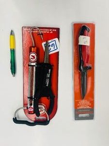 NEW  25 lb FISHING (spring) SCALE  BAIT KNIFE