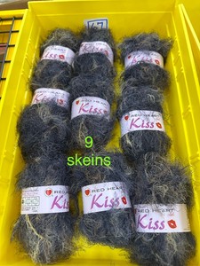 9 Skeins - SPECIALTY FUZZY EYELASH YARN by Red Heart - Smoke color