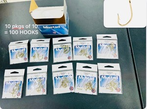 100 ct MUSTAD OShaughnessy - size 1 - 9174-BR (10 pks of 10)
