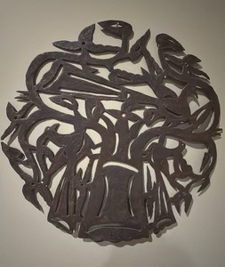 original metal art, depicting tree and birds
