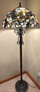 Tiffany style Stone motif floor lamp