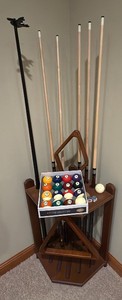 billiard accessories, and rack