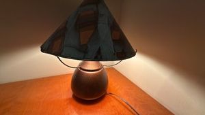copper style 18 inch lamp with metal artistic shade