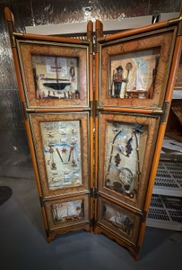 room divider shadowbox diorama with a fishing nautical theme