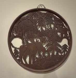 Metal carved original art of moose