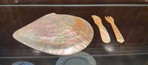 Mother of Pearl Shell dish and knifefork