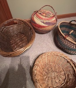 variety of handmade and wicker baskets