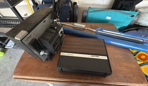 Bell and Howell 8 mm super eight  projector and Screen