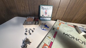 vintage game collection from Monopoly Lynch, some Jacks and  some whistles