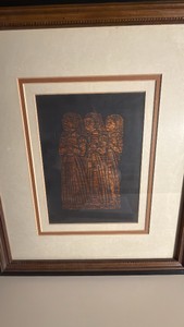 professionally framed brass rubbing picture made in England