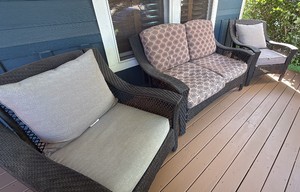 all weather wicker chairs and loveseat